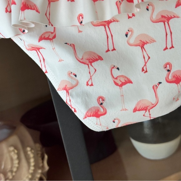 Janie & Jack toddler bikini set Recycled Flamingo Ruffle 2-Piece Swimsuit print - Picture 8 of 9
